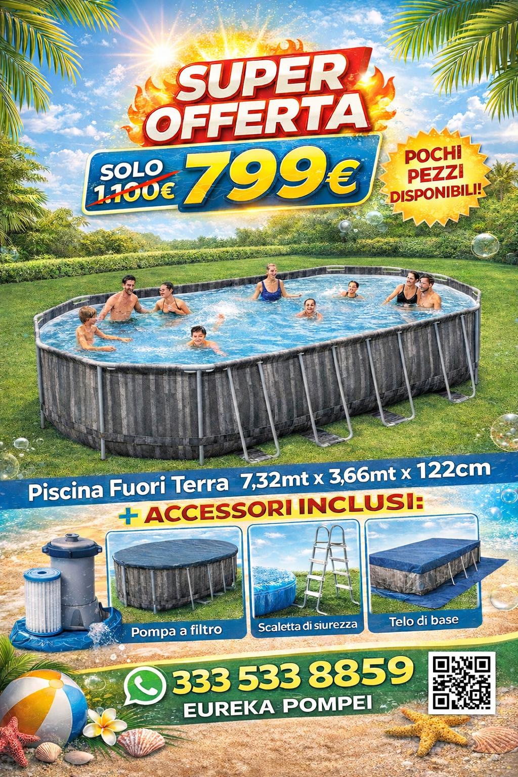 Piscina Fuori terra 7,32mt x 3,66mt x 122cm