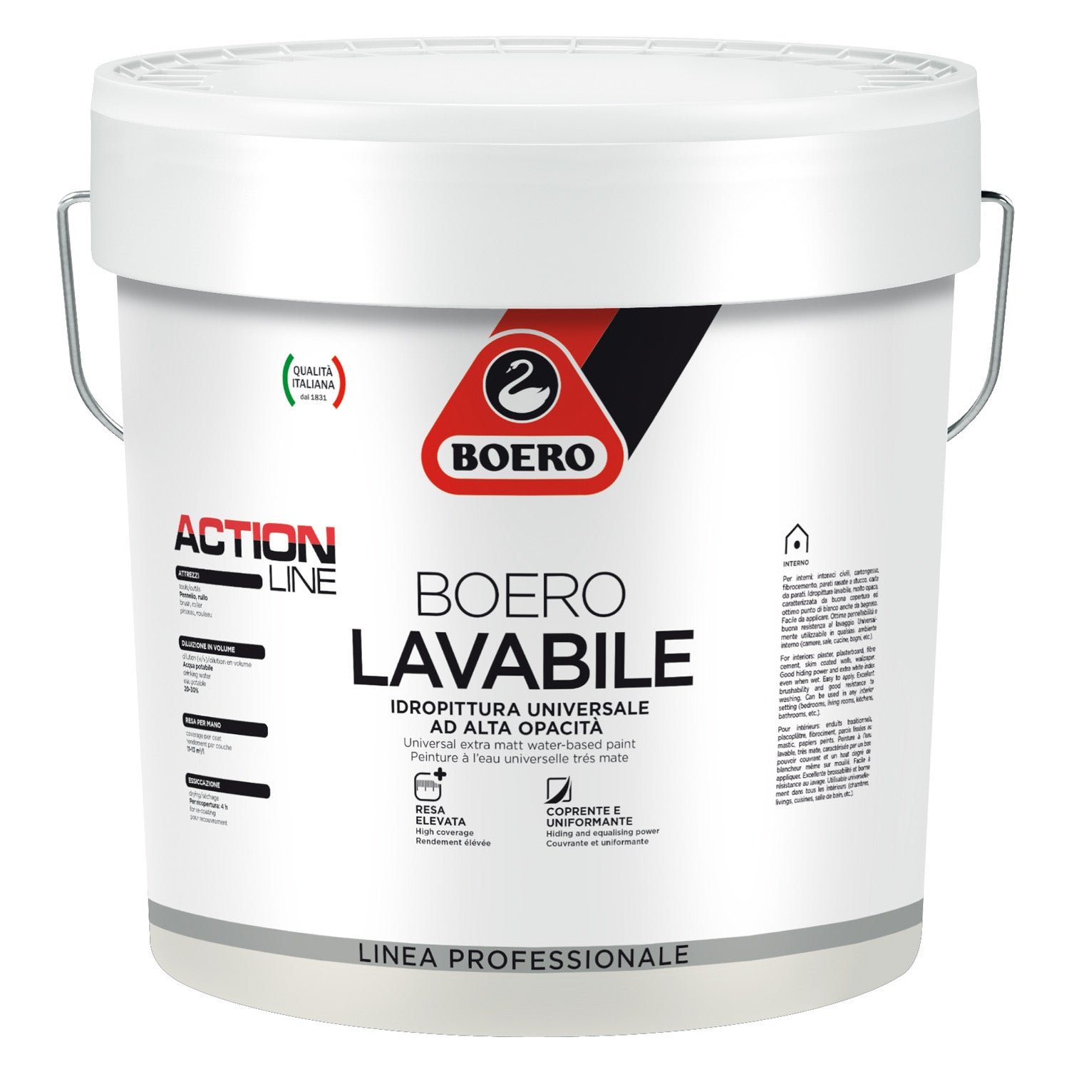 Boerolavabile idropittura universale ad alta opacità