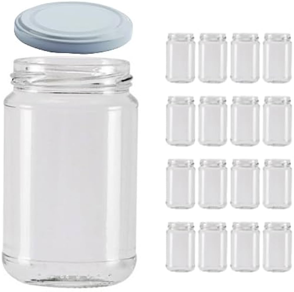 24 Barattoli in vetro per marmellate e sottolio 370 ml