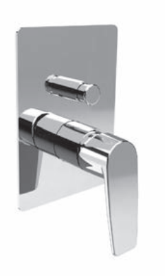 Monocomando doccia incasso con deviatore piastra slim - Serie Novel