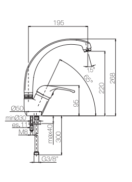 Monocomando Lavello canna conica Italy - Serie Functional Line