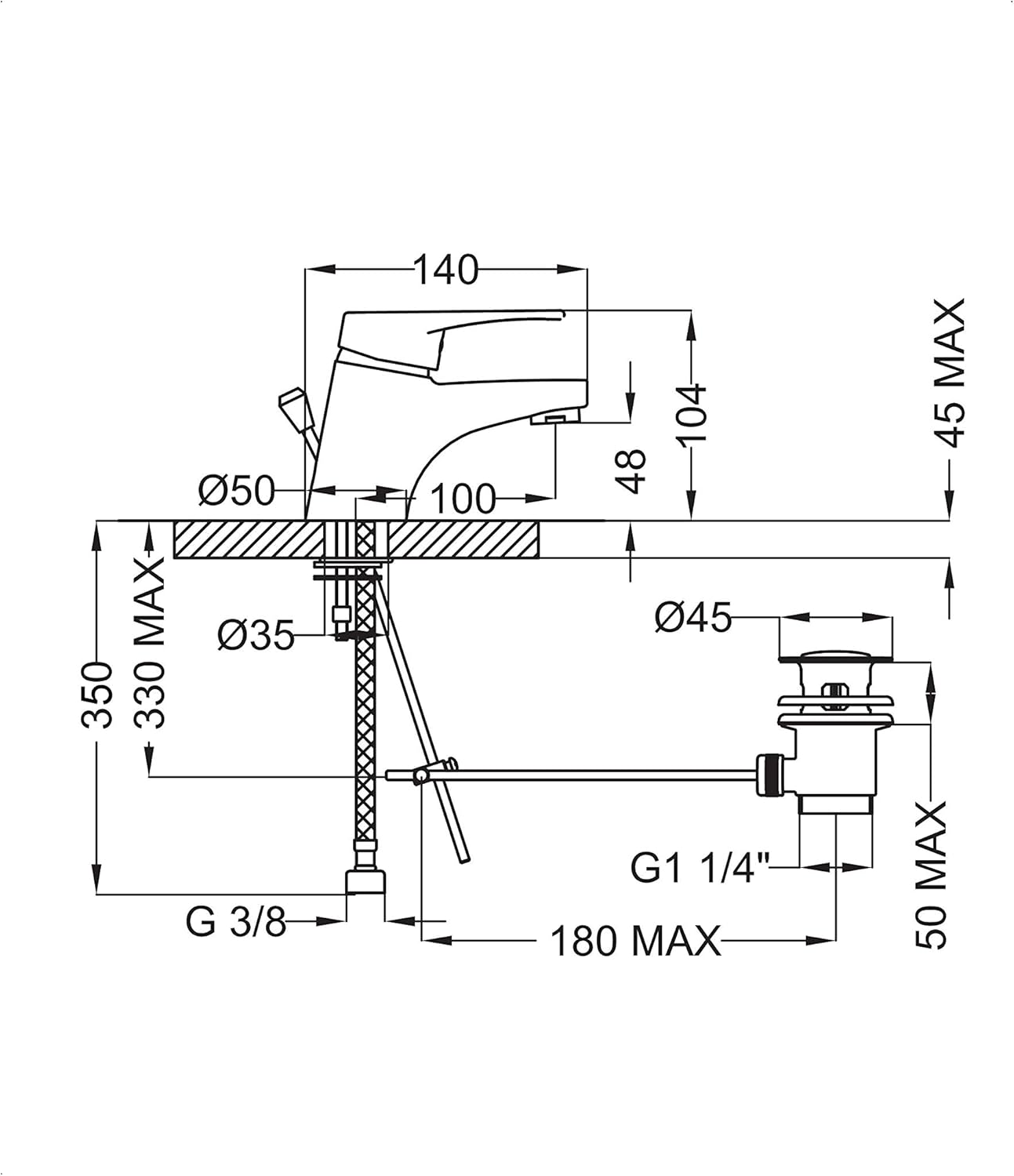 Miscelatore Monocomando per Lavabo Teorema T-One