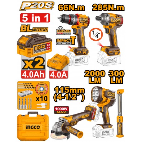COMBO KIT Power-Pack INGCO 20V